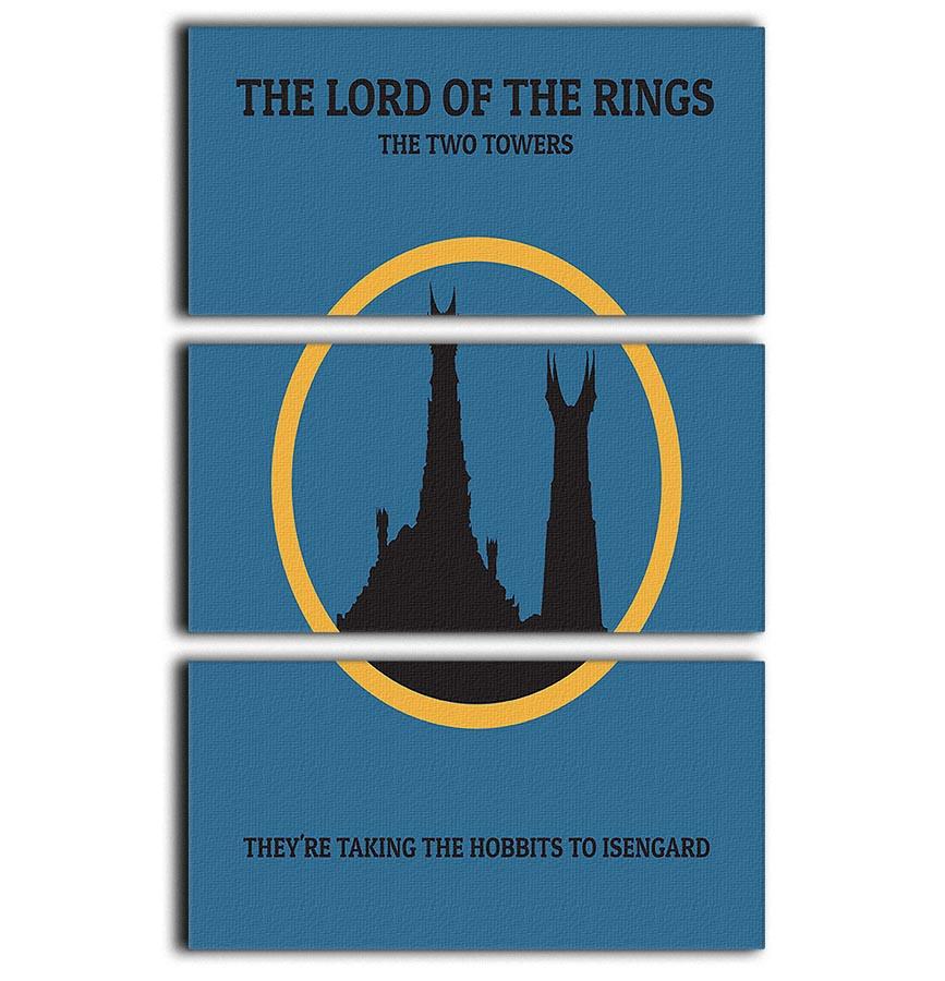 The Lord Of The Rings The Two Towers Minimal Movie 3 Split Panel Canvas Print - Canvas Art Rocks - 1
