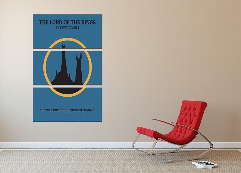 The Lord Of The Rings The Two Towers Minimal Movie 3 Split Panel Canvas Print - Canvas Art Rocks - 2