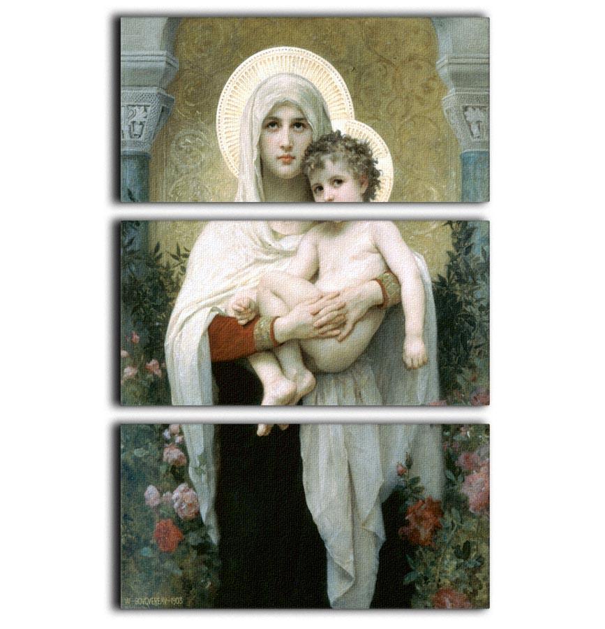 The Madonna of the Roses By Bouguereau 3 Split Panel Canvas Print - Canvas Art Rocks - 1