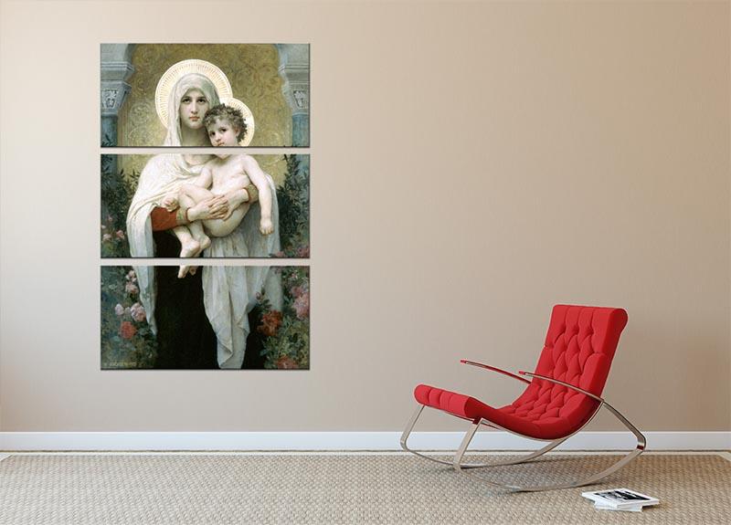 The Madonna of the Roses By Bouguereau 3 Split Panel Canvas Print - Canvas Art Rocks - 2