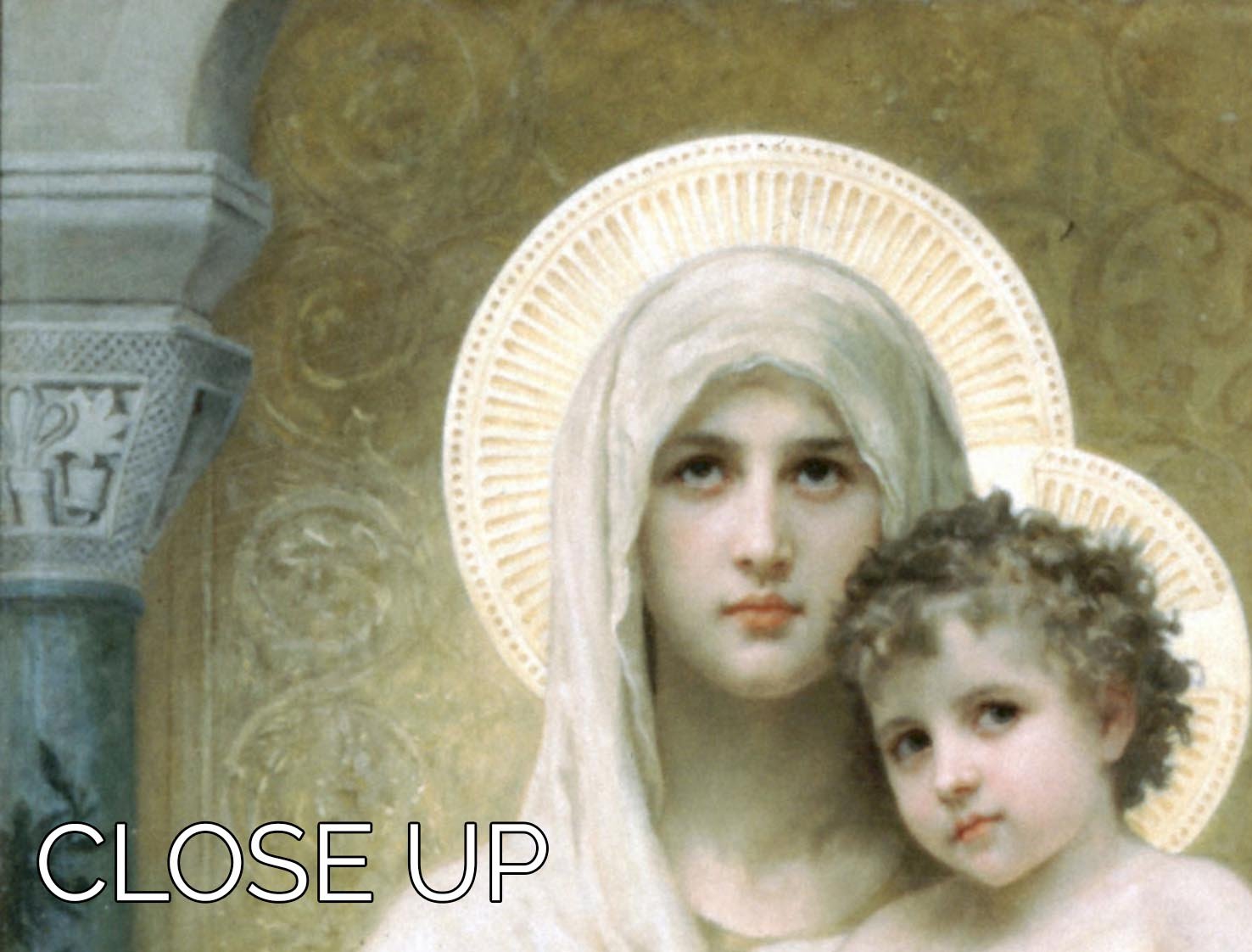 The Madonna of the Roses By Bouguereau 3 Split Panel Canvas Print - Canvas Art Rocks - 3