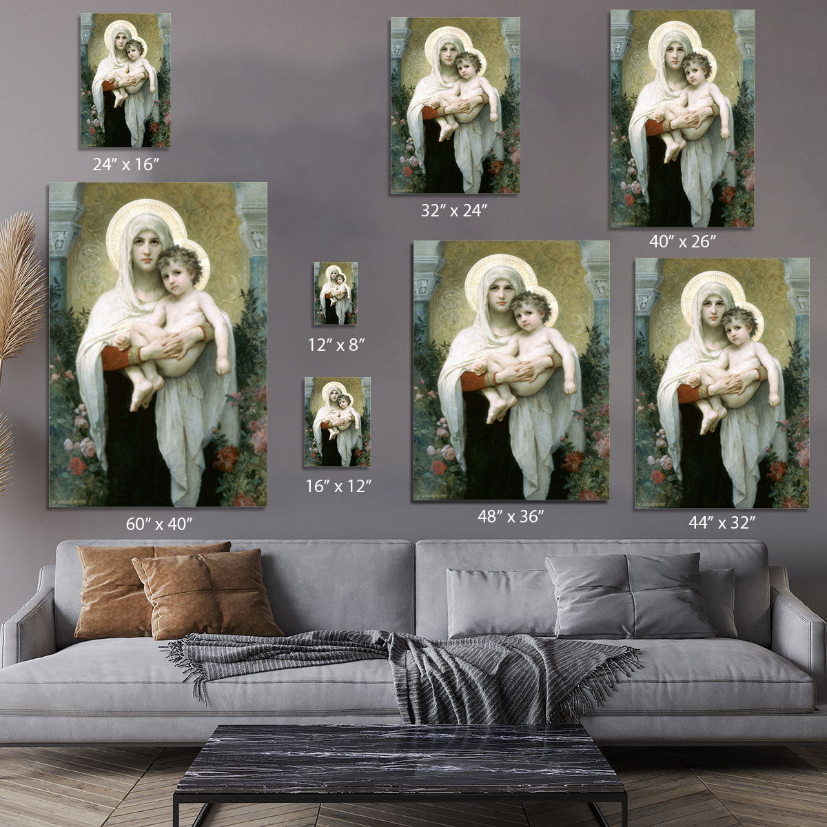 The Madonna of the Roses By Bouguereau Canvas Print or Poster - Canvas Art Rocks - 7