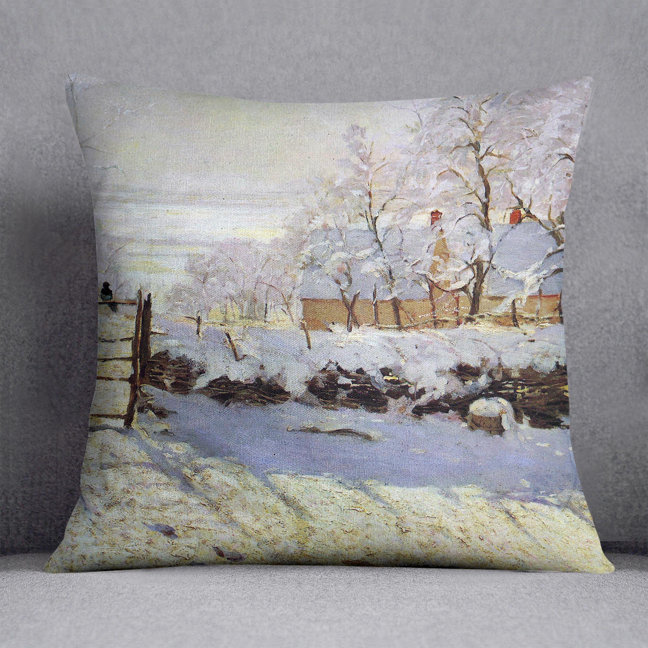 The Magpie by Monet Cushion