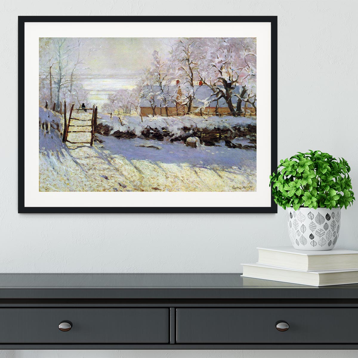 The Magpie by Monet Framed Print - Canvas Art Rocks - 1
