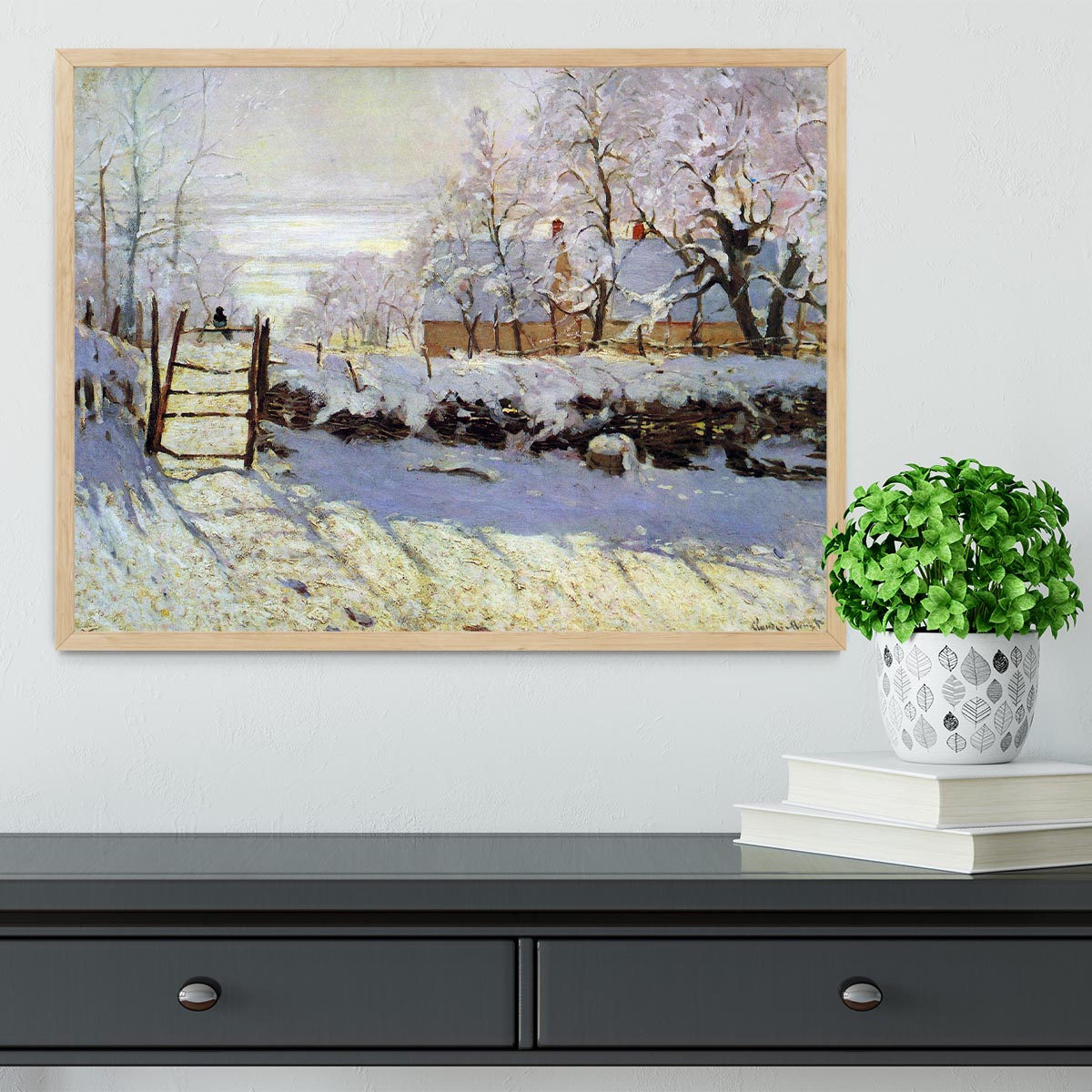 The Magpie by Monet Framed Print - Canvas Art Rocks - 4