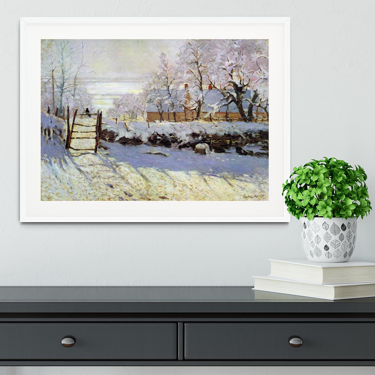The Magpie by Monet Framed Print - Canvas Art Rocks - 5