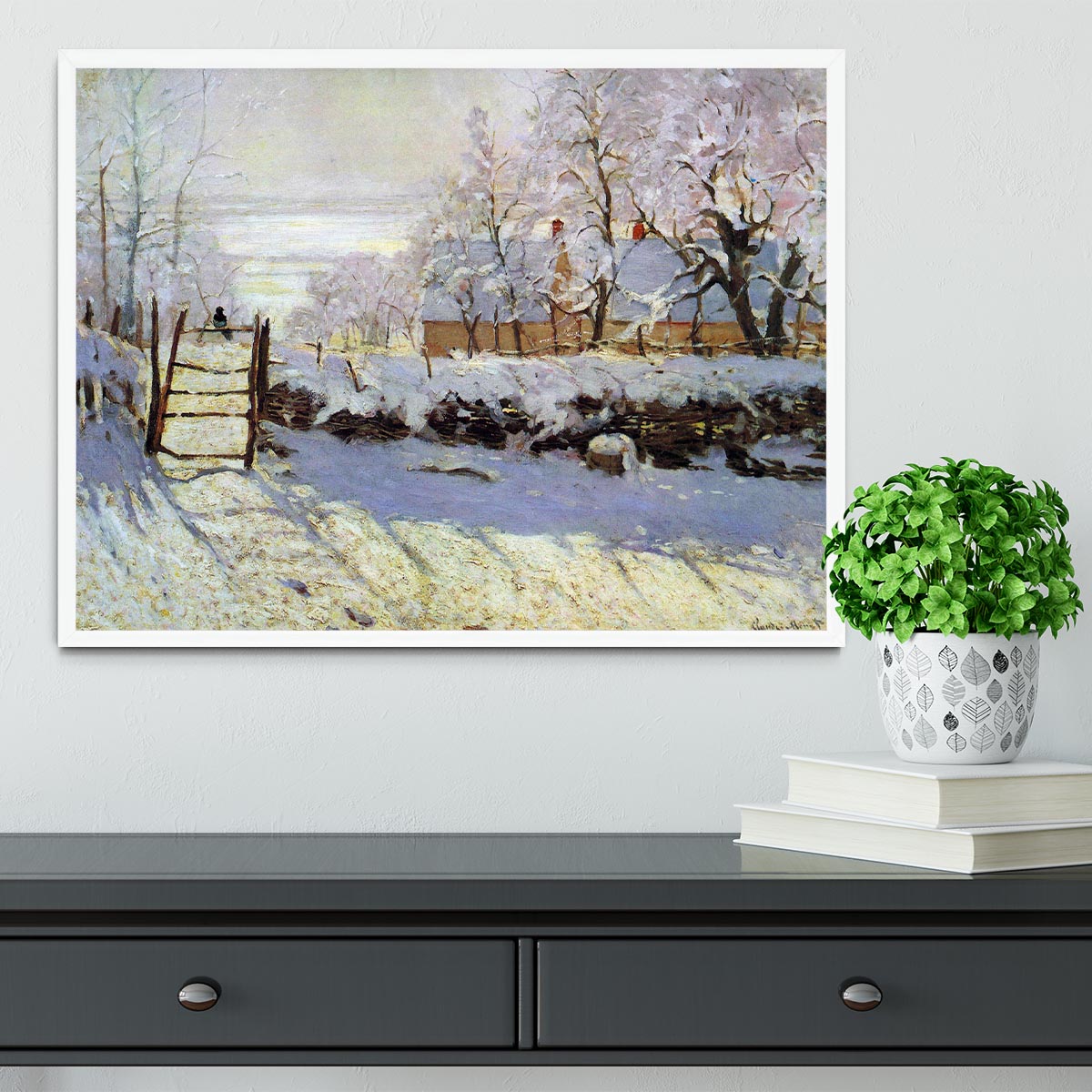 The Magpie by Monet Framed Print - Canvas Art Rocks -6