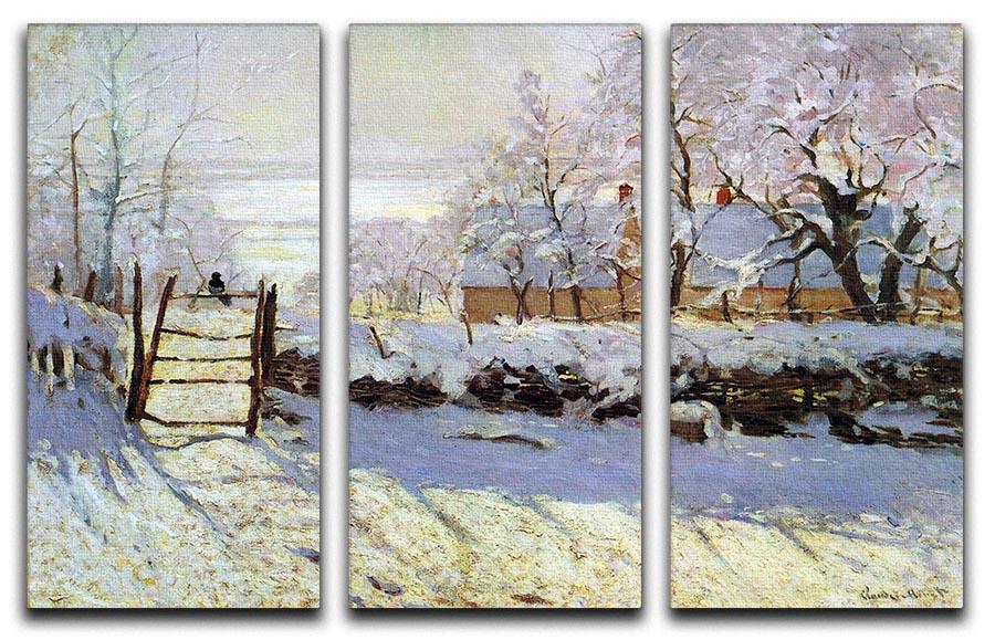 The Magpie by Monet Split Panel Canvas Print - Canvas Art Rocks - 4