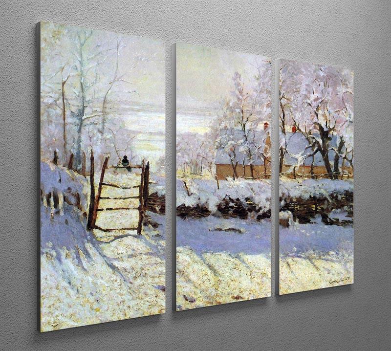 The Magpie by Monet Split Panel Canvas Print - Canvas Art Rocks - 4