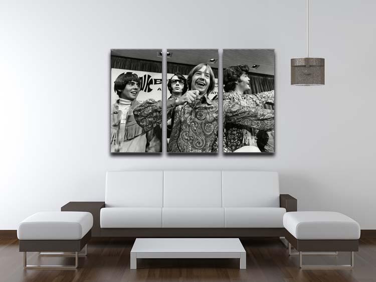 The Monkees playing around 3 Split Panel Canvas Print - Canvas Art Rocks - 3