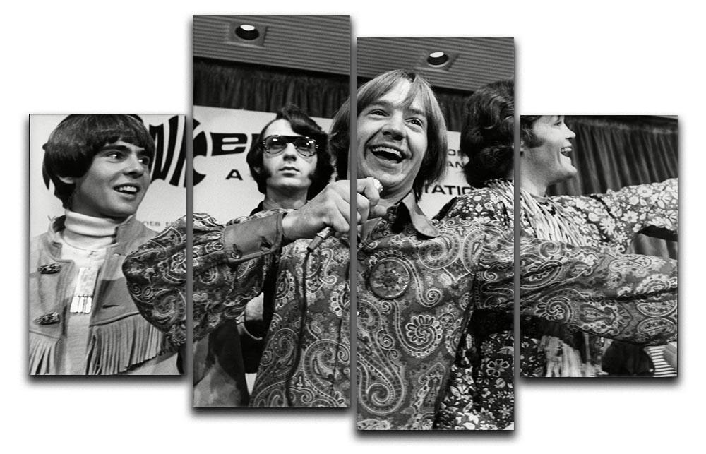 The Monkees playing around 4 Split Panel Canvas  - Canvas Art Rocks - 1