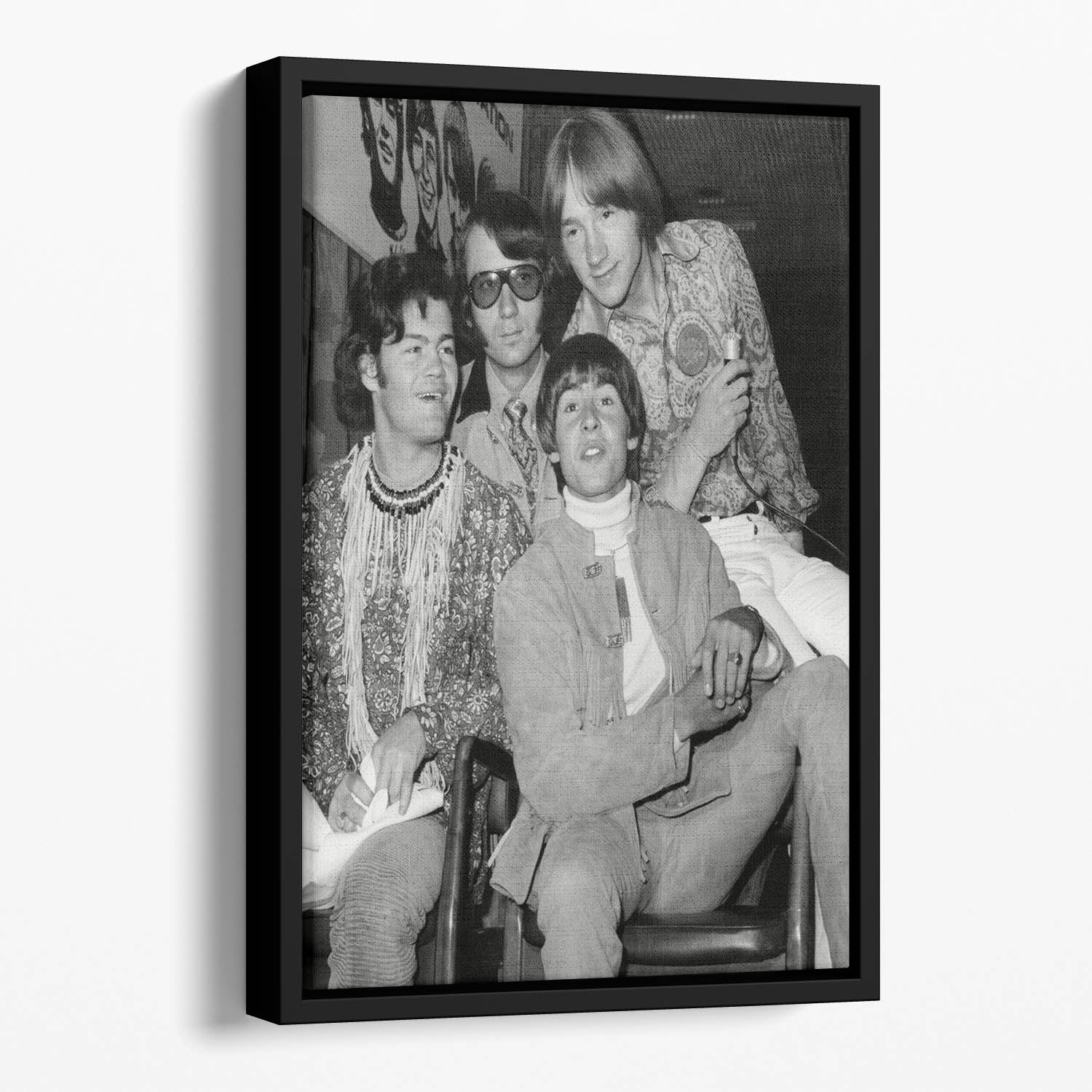 The Monkees sitting Floating Framed Canvas