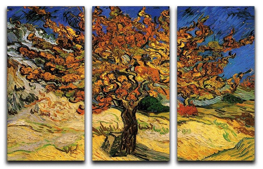 The Mulberry Tree by Van Gogh 3 Split Panel Canvas Print - Canvas Art Rocks - 4