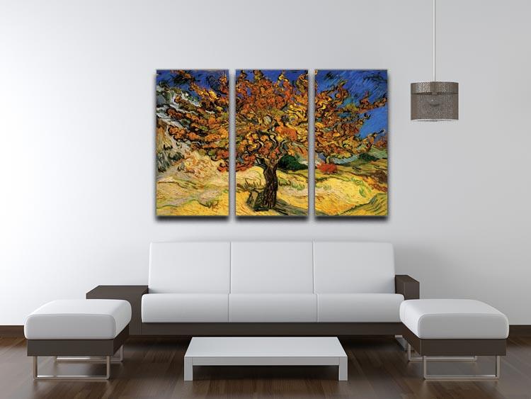 The Mulberry Tree by Van Gogh 3 Split Panel Canvas Print - Canvas Art Rocks - 4