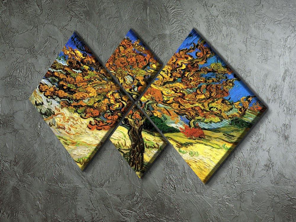 The Mulberry Tree by Van Gogh 4 Square Multi Panel Canvas - Canvas Art Rocks - 2