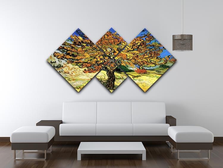 The Mulberry Tree by Van Gogh 4 Square Multi Panel Canvas - Canvas Art Rocks - 3