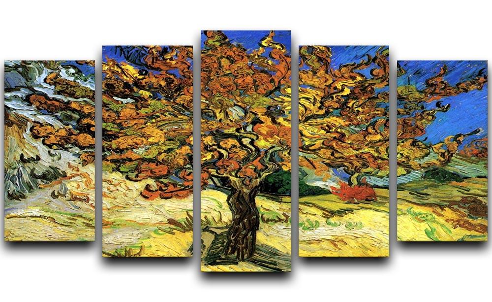 The Mulberry Tree by Van Gogh 5 Split Panel Canvas  - Canvas Art Rocks - 1
