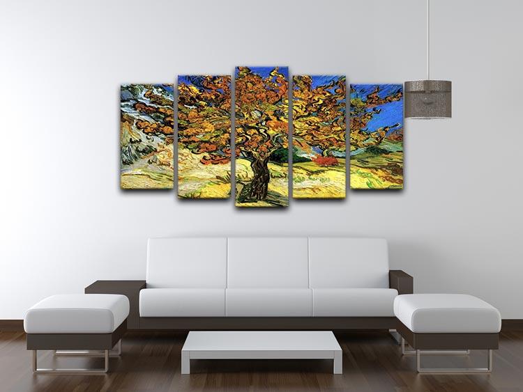 The Mulberry Tree by Van Gogh 5 Split Panel Canvas - Canvas Art Rocks - 3