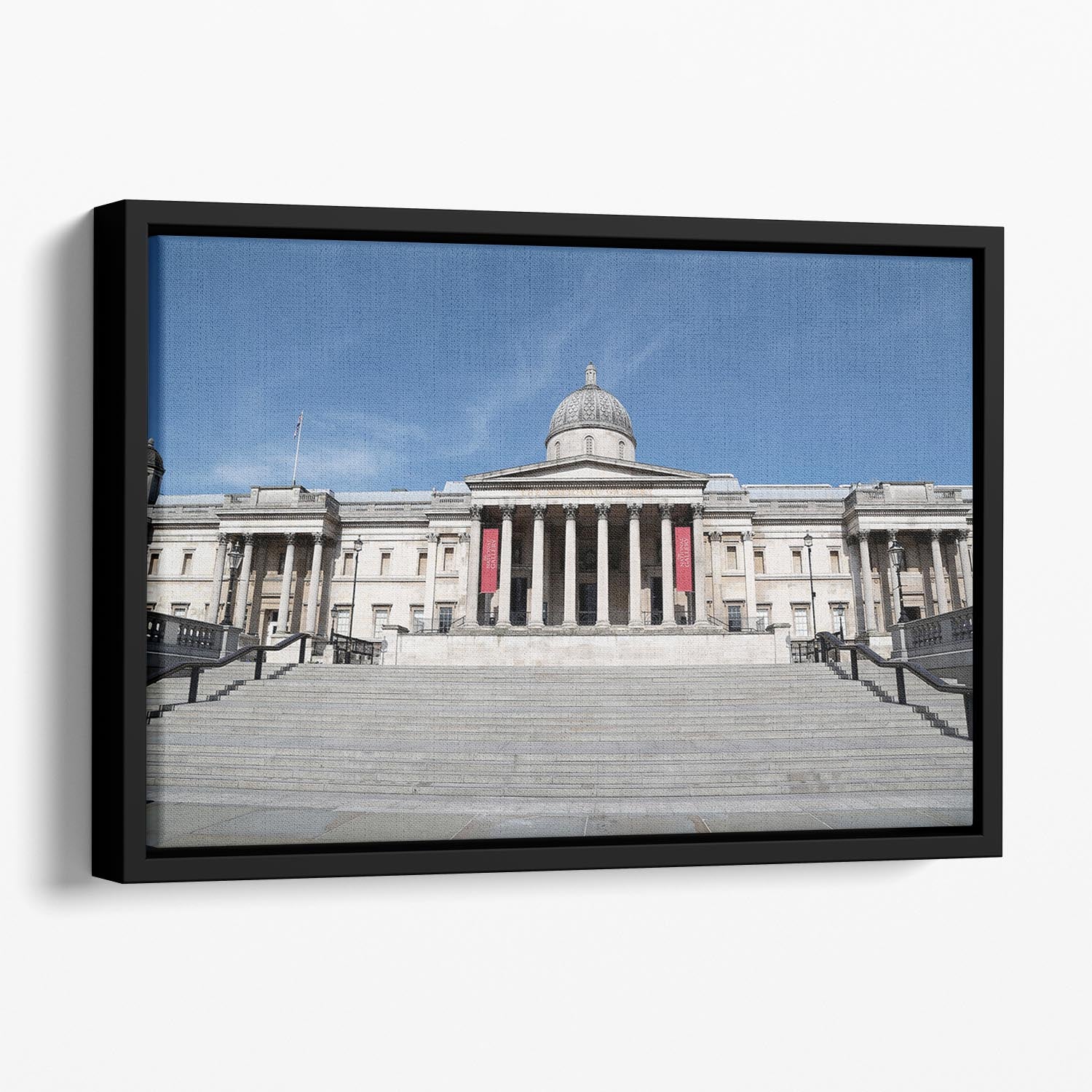 The National Gallery London under Lockdown 2020 Floating Framed Canvas - Canvas Art Rocks - 1