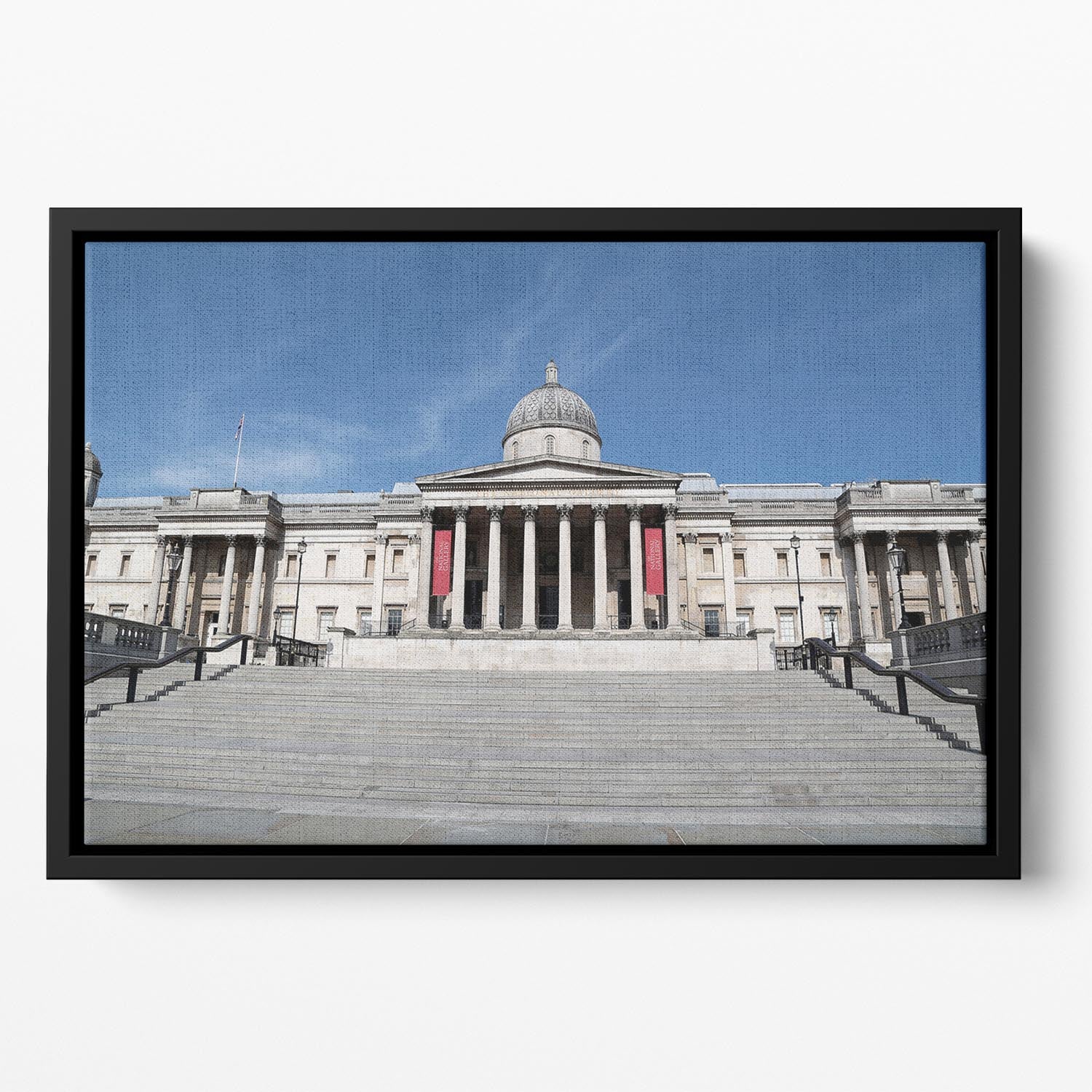 The National Gallery London under Lockdown 2020 Floating Framed Canvas - Canvas Art Rocks - 2