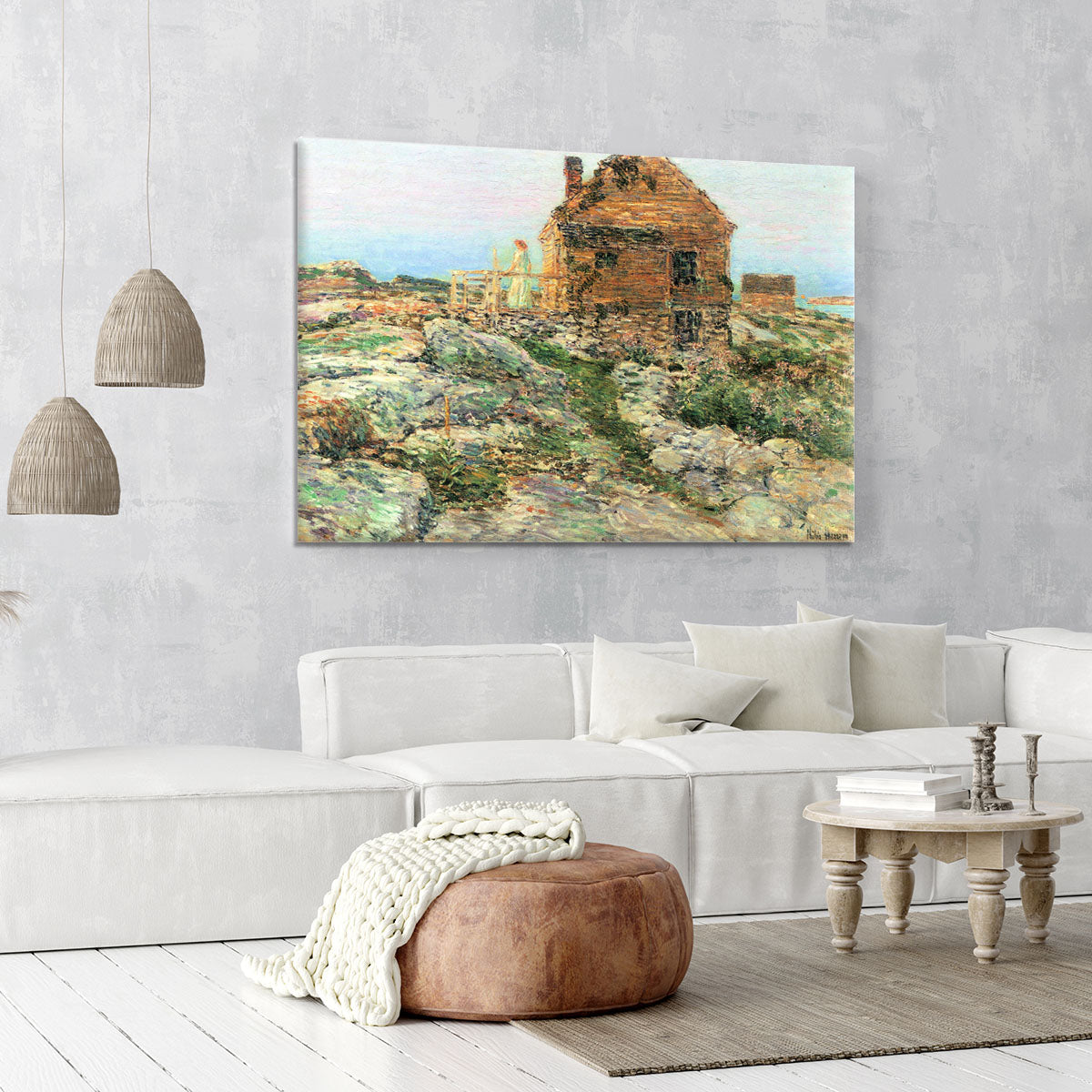 The Norwegian hut by Hassam Canvas Print or Poster - Canvas Art Rocks - 6