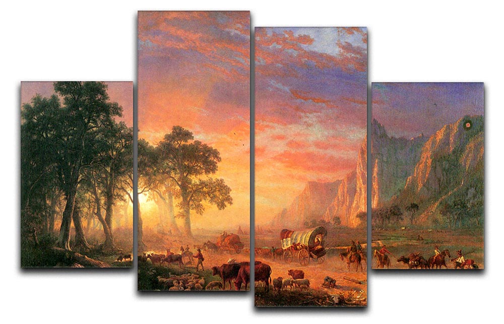 The Oregon Trail by Bierstadt 4 Split Panel Canvas - Canvas Art Rocks - 1