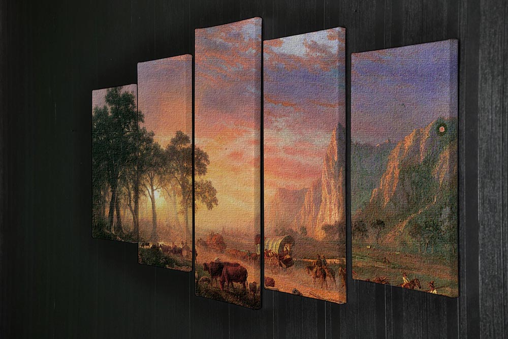 The Oregon Trail by Bierstadt 5 Split Panel Canvas - Canvas Art Rocks - 2