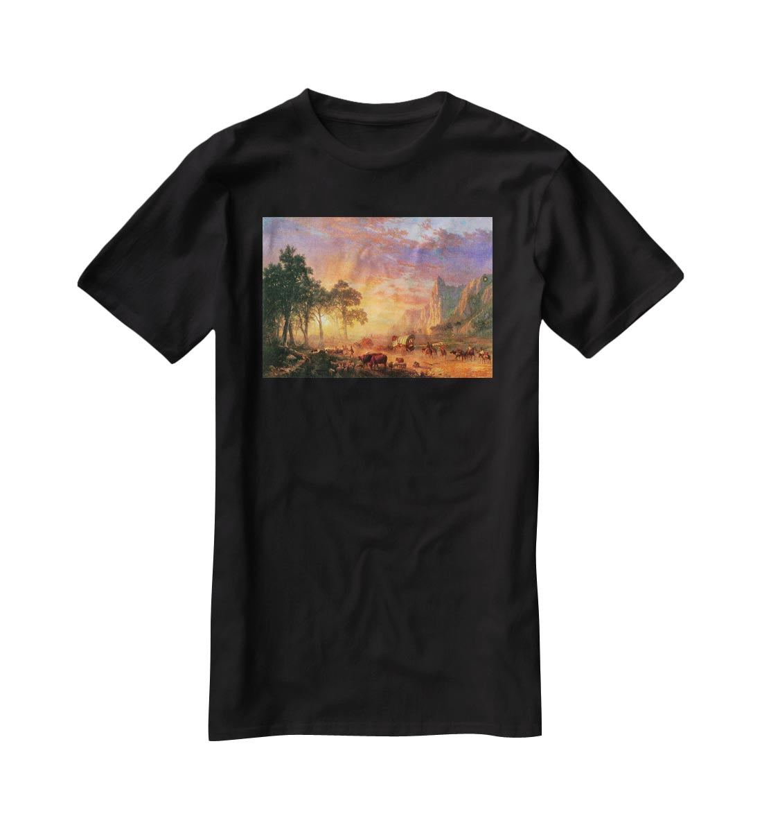 The Oregon Trail by Bierstadt T-Shirt - Canvas Art Rocks - 1