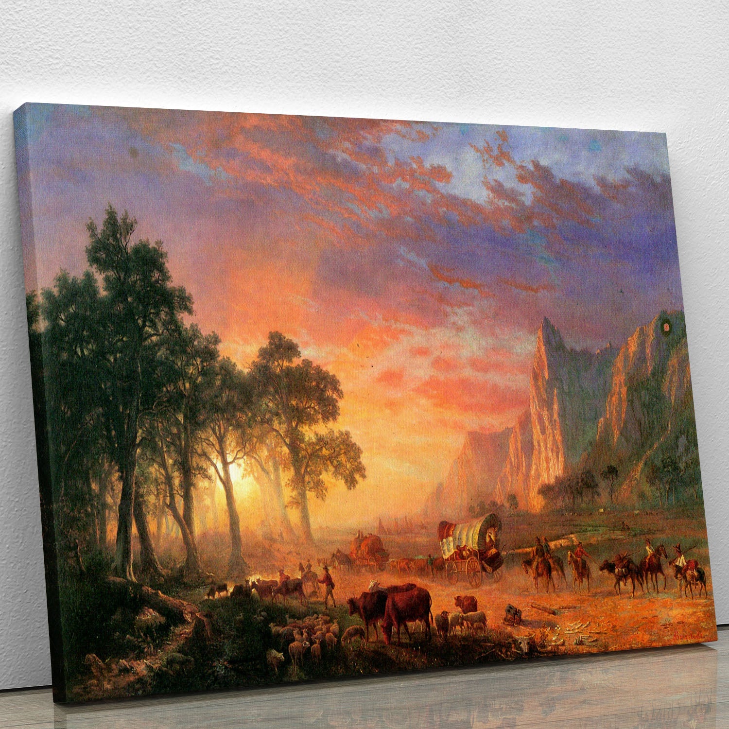 The Oregon Trail by Bierstadt Canvas Print or Poster - Canvas Art Rocks - 1