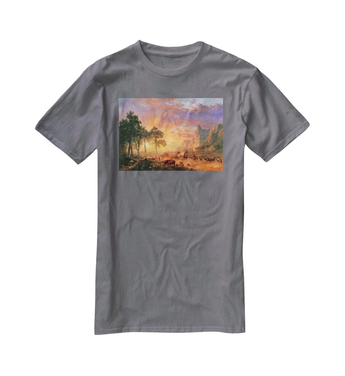 The Oregon Trail by Bierstadt T-Shirt - Canvas Art Rocks - 3