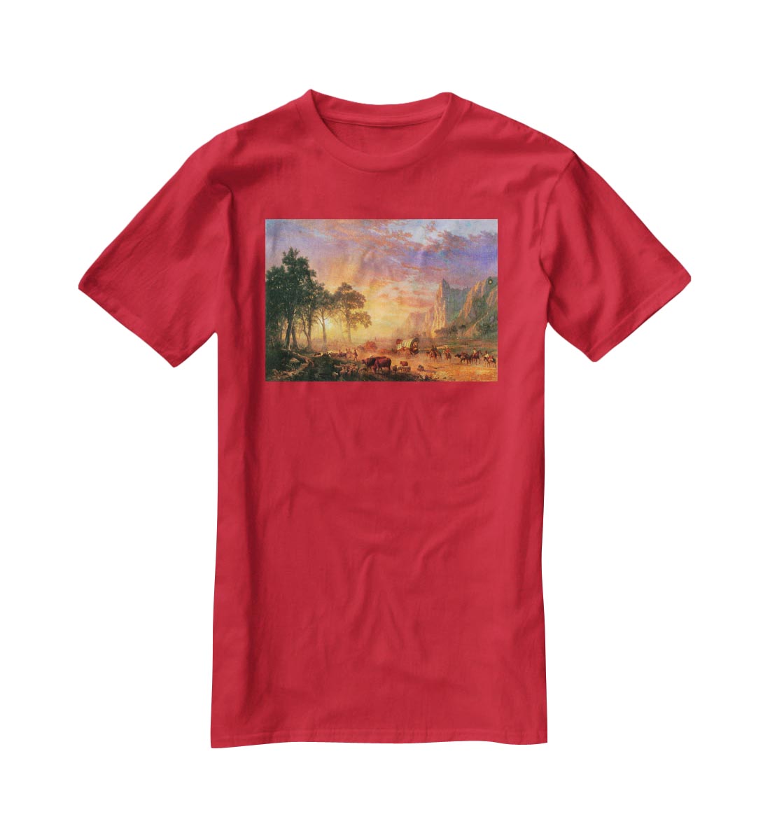 The Oregon Trail by Bierstadt T-Shirt - Canvas Art Rocks - 4