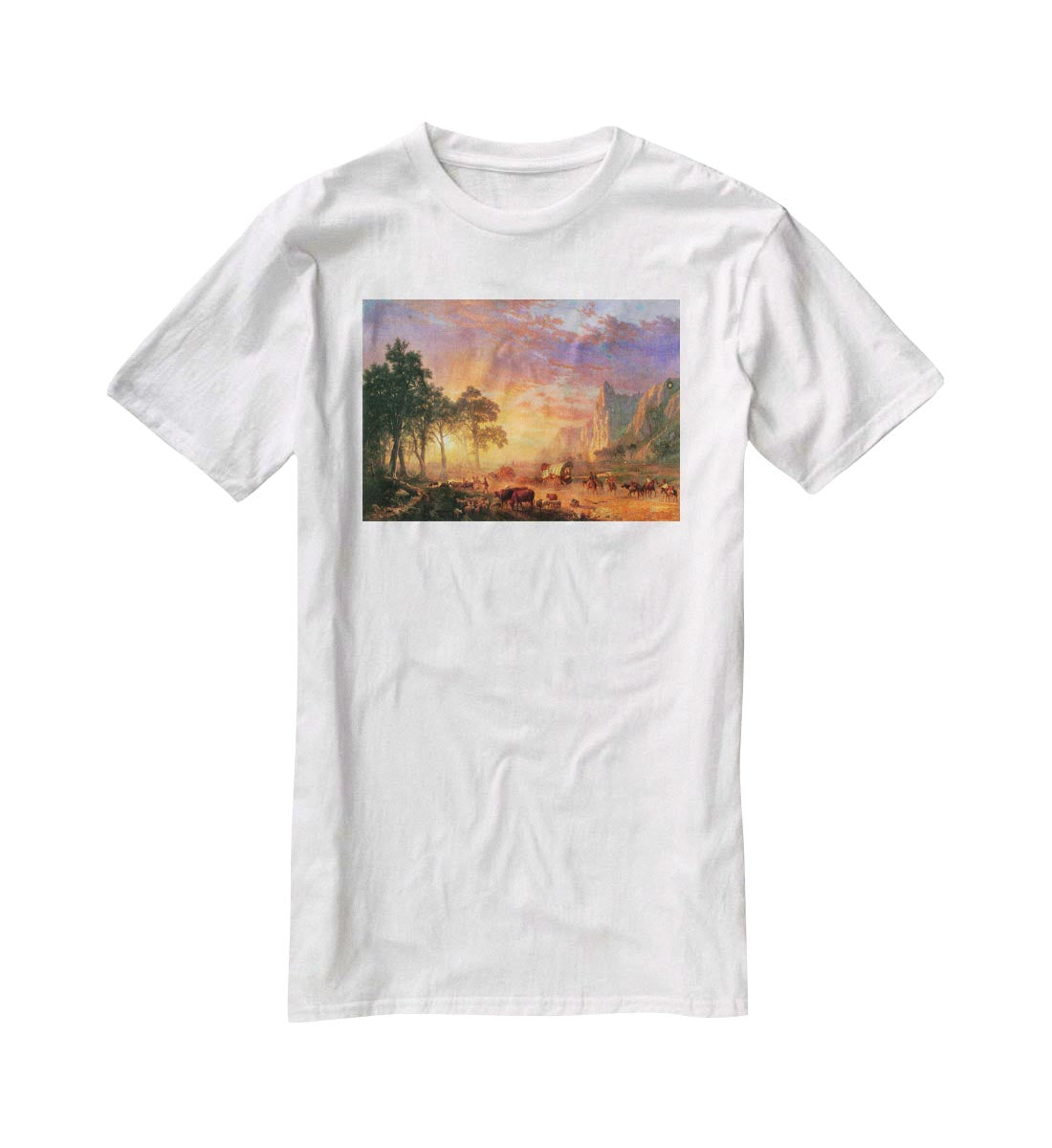 The Oregon Trail by Bierstadt T-Shirt - Canvas Art Rocks - 5