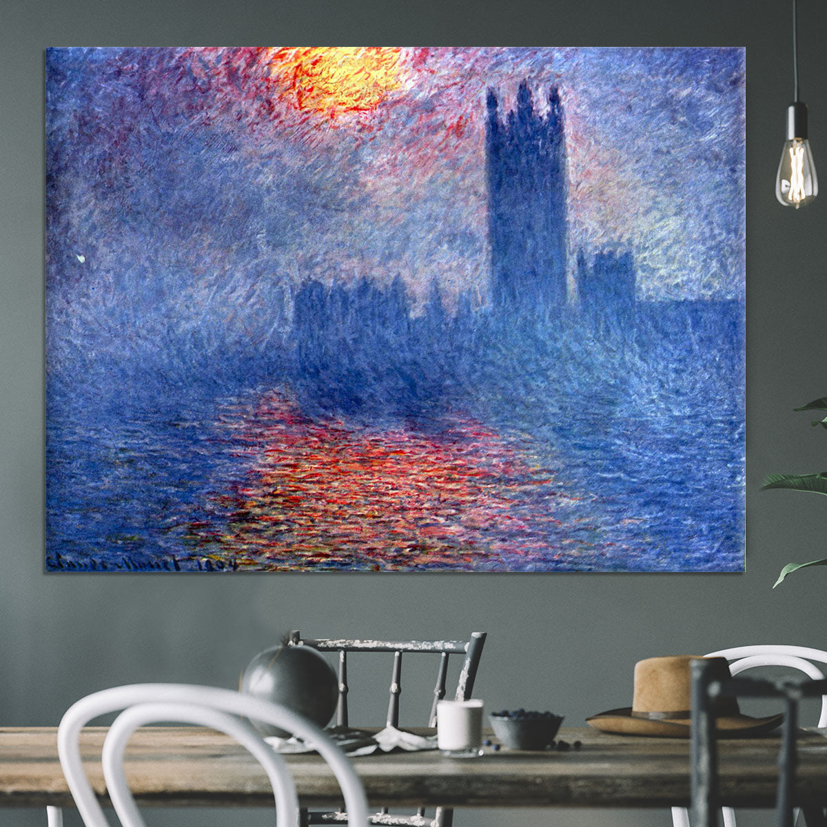 The Parlaiment in London by Monet Canvas Print or Poster - Canvas Art Rocks - 3
