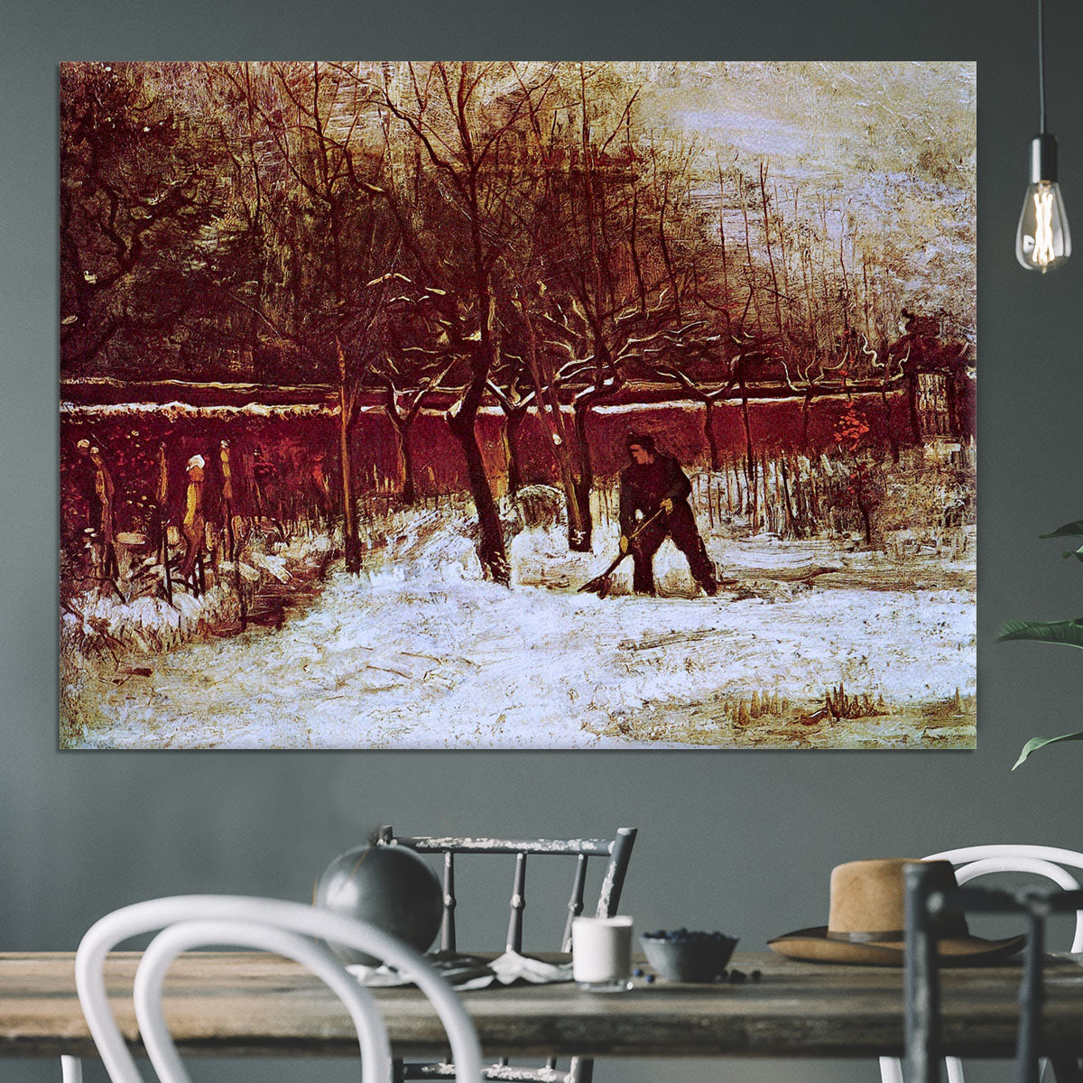 The Parsonage Garden at Nuenen in the Snow by Van Gogh Canvas Print or Poster - Canvas Art Rocks - 3
