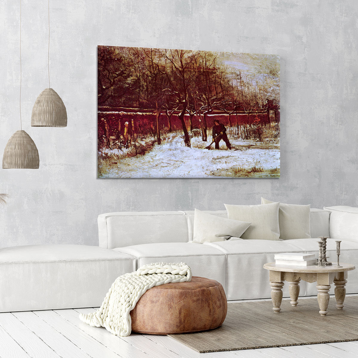 The Parsonage Garden at Nuenen in the Snow by Van Gogh Canvas Print or Poster - Canvas Art Rocks - 6