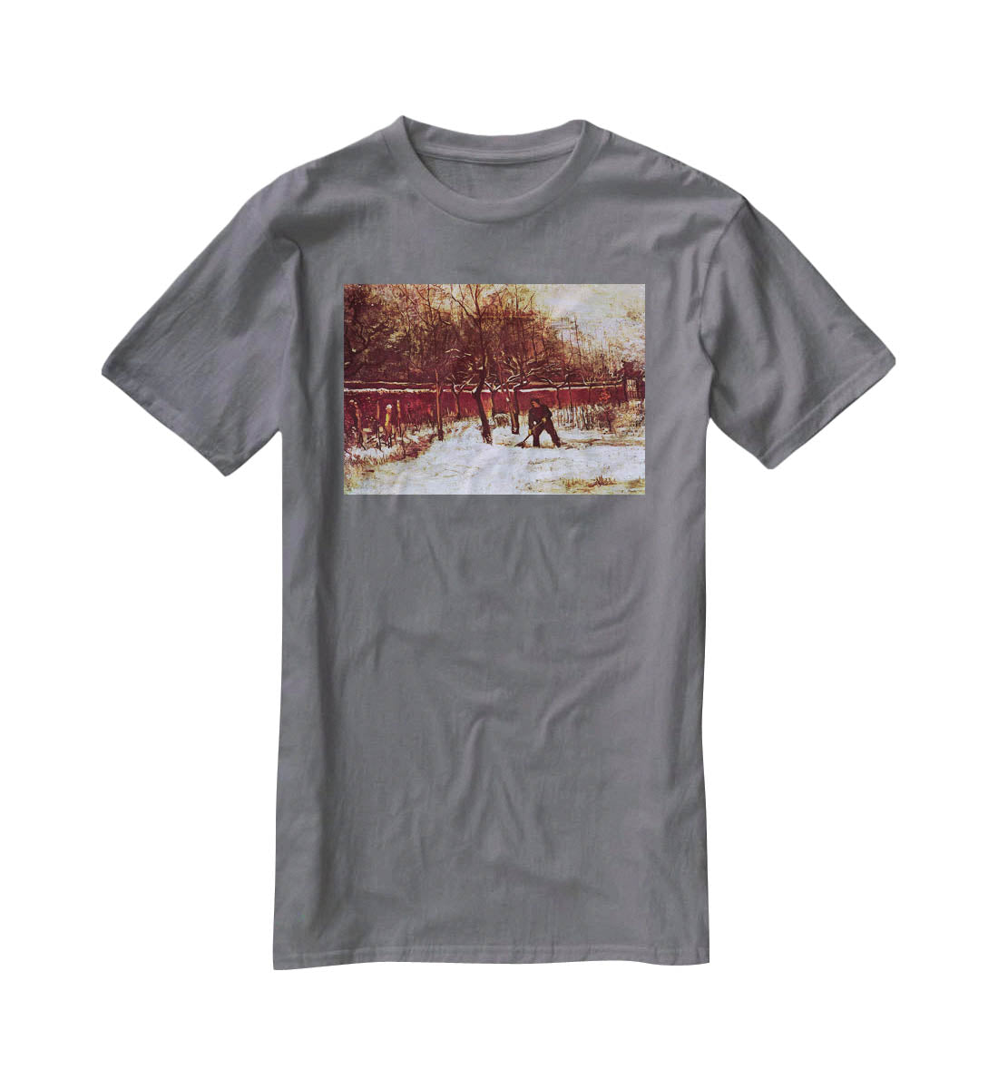 The Parsonage Garden at Nuenen in the Snow by Van Gogh T-Shirt - Canvas Art Rocks - 3
