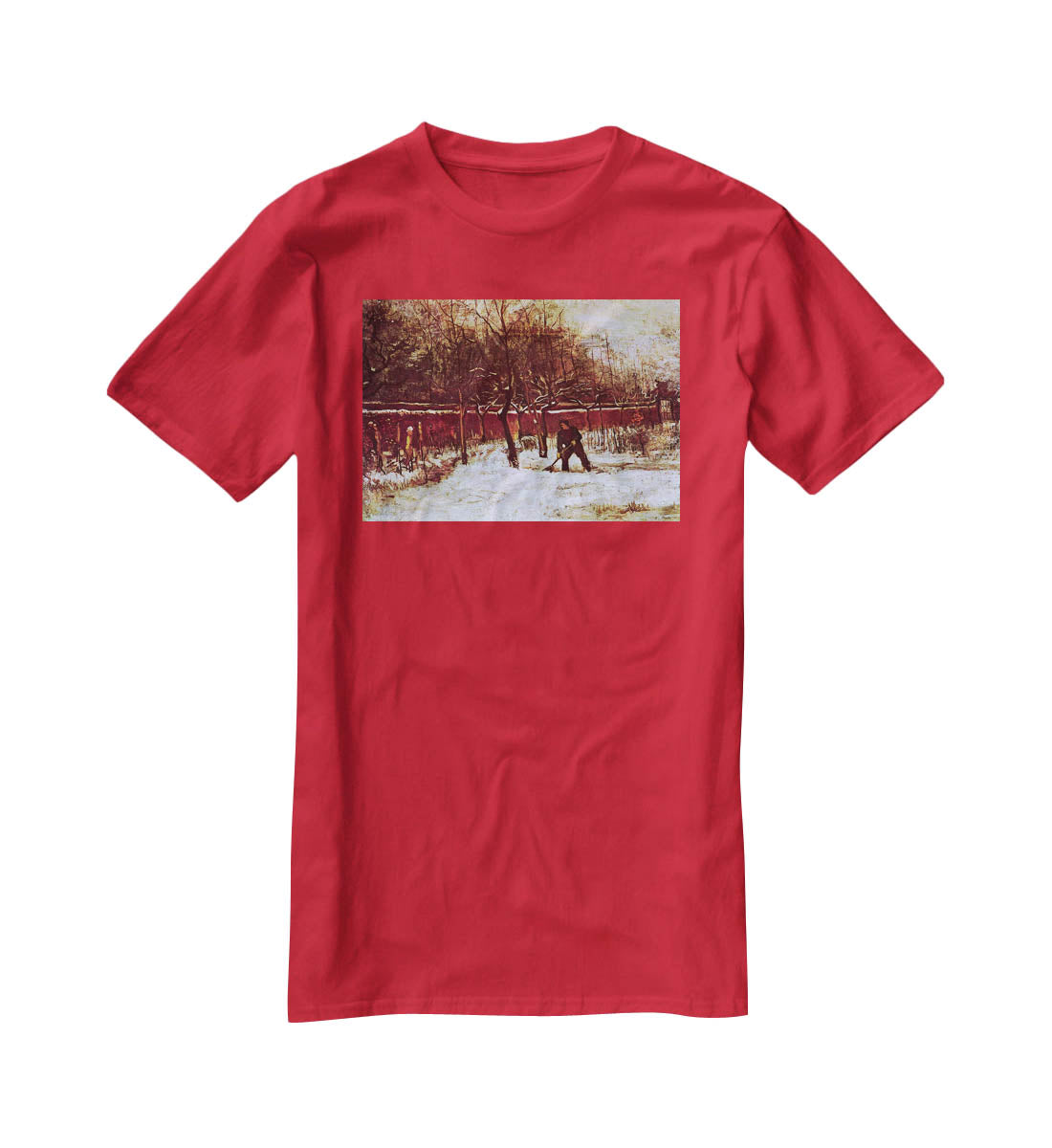 The Parsonage Garden at Nuenen in the Snow by Van Gogh T-Shirt - Canvas Art Rocks - 4