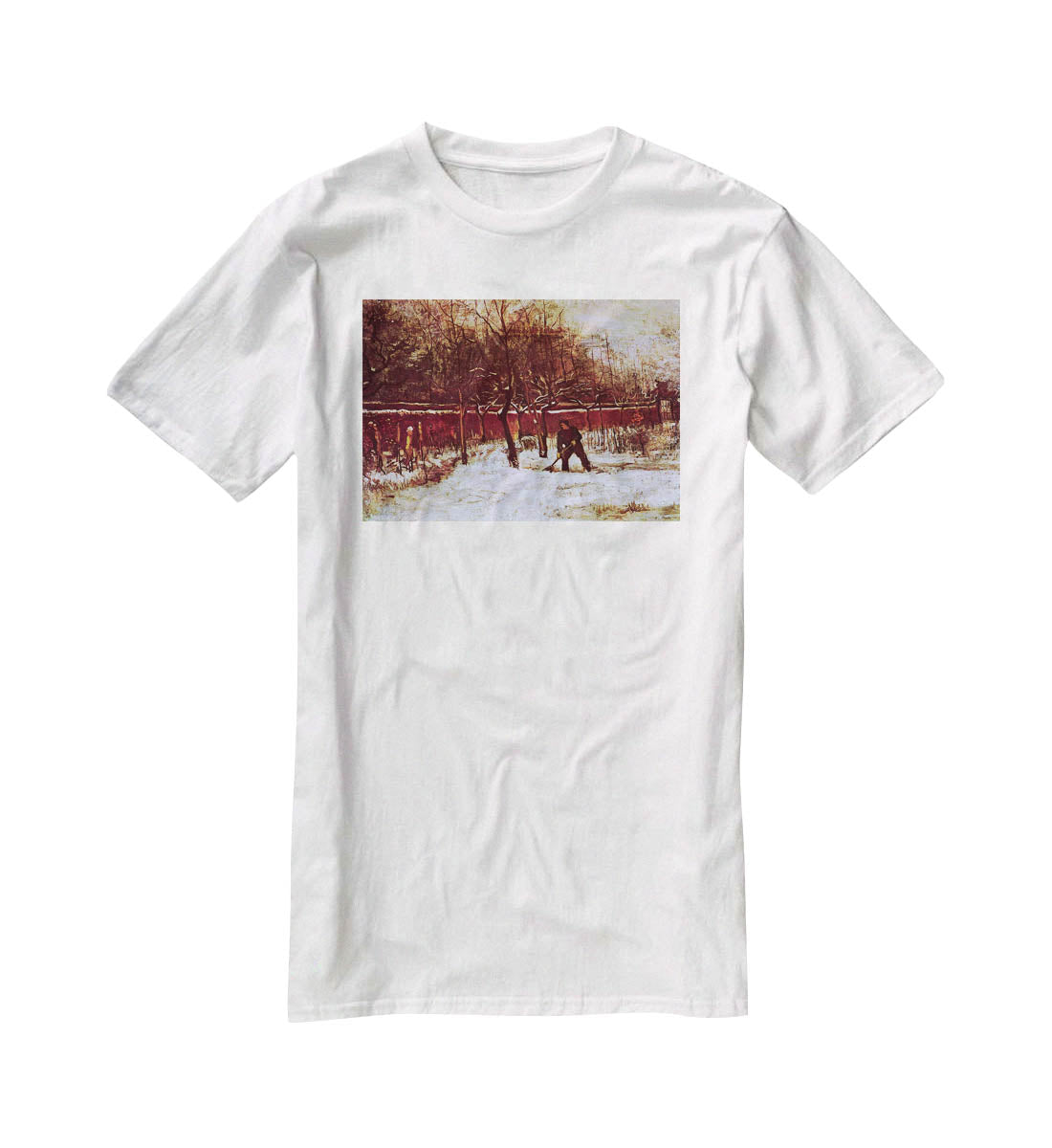 The Parsonage Garden at Nuenen in the Snow by Van Gogh T-Shirt - Canvas Art Rocks - 5