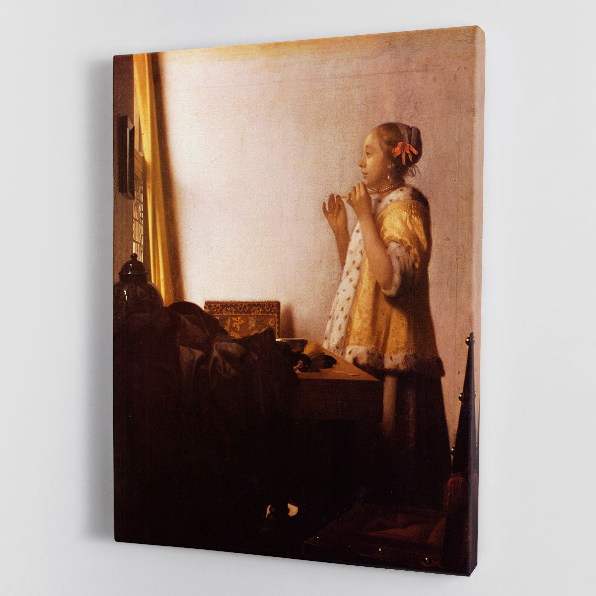 The Pearl Necklace by Vermeer Canvas Print or Poster - Canvas Art Rocks - 1