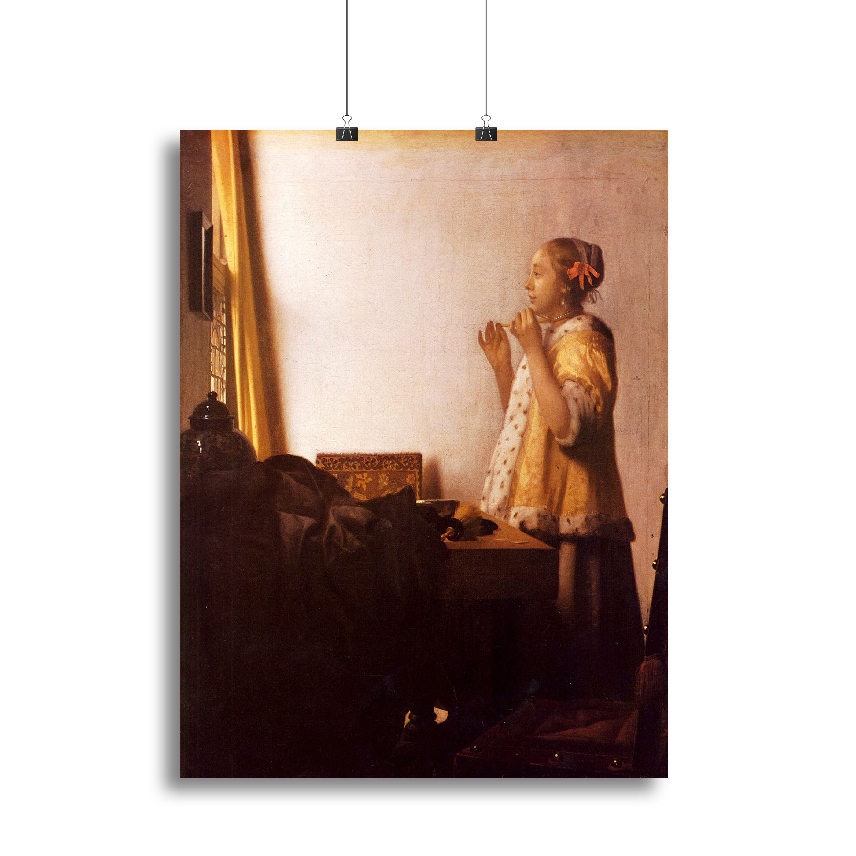The Pearl Necklace by Vermeer Canvas Print or Poster - Canvas Art Rocks - 2