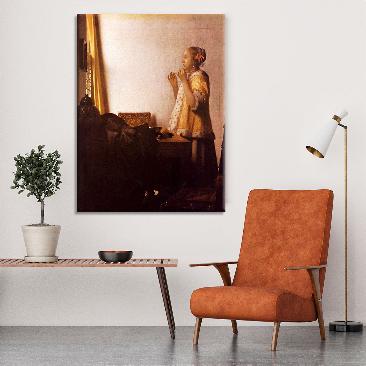 The Pearl Necklace by Vermeer Canvas Print or Poster - Canvas Art Rocks - 6