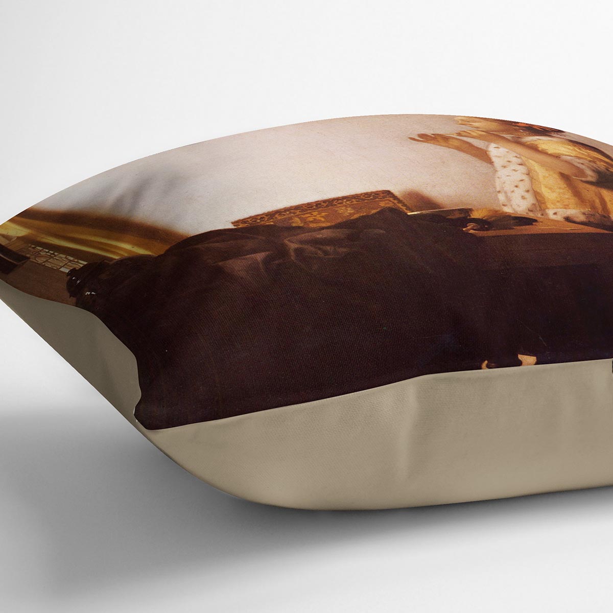 The Pearl Necklace by Vermeer Cushion