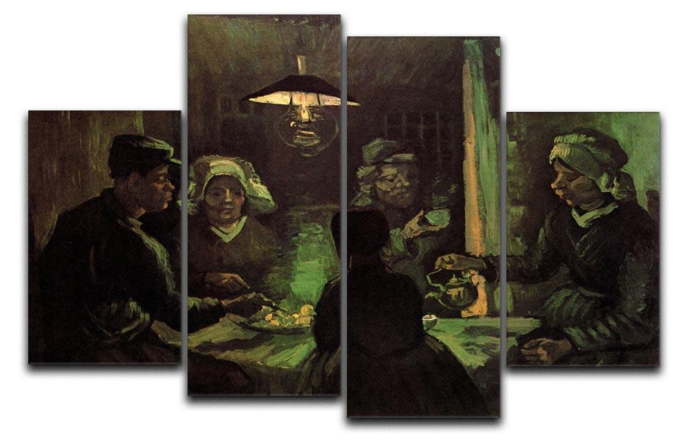 The Potato Eaters by Van Gogh 4 Split Panel Canvas  - Canvas Art Rocks - 1