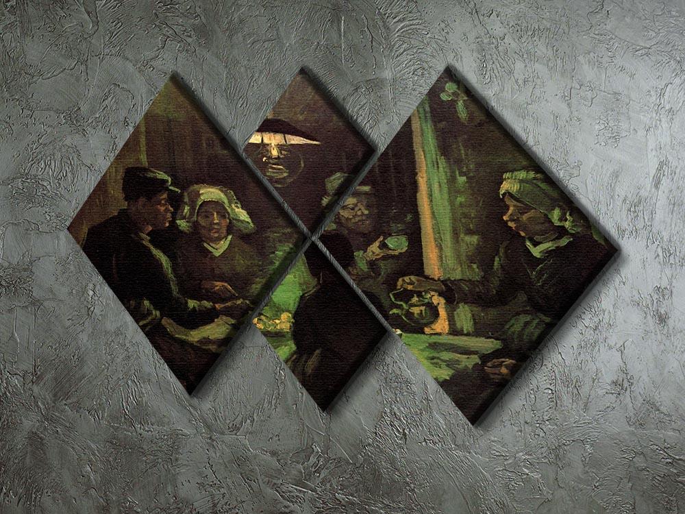 The Potato Eaters by Van Gogh 4 Square Multi Panel Canvas - Canvas Art Rocks - 2