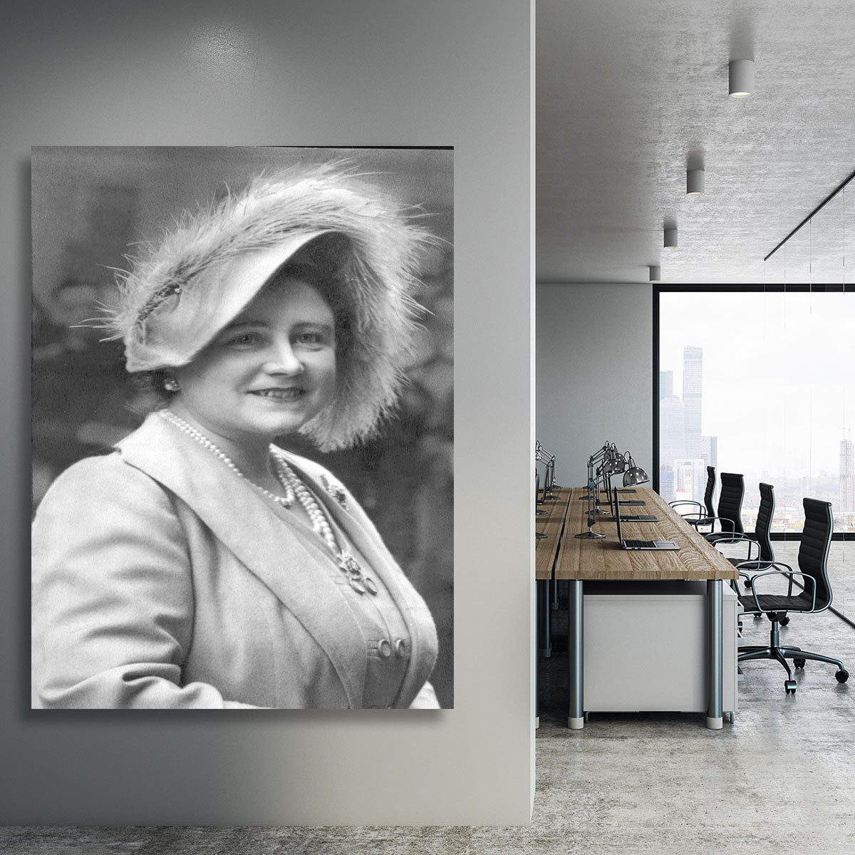 The Queen Mother at Lord Roberts Memorial Workshops in Dundee Canvas Print or Poster - Canvas Art Rocks - 3