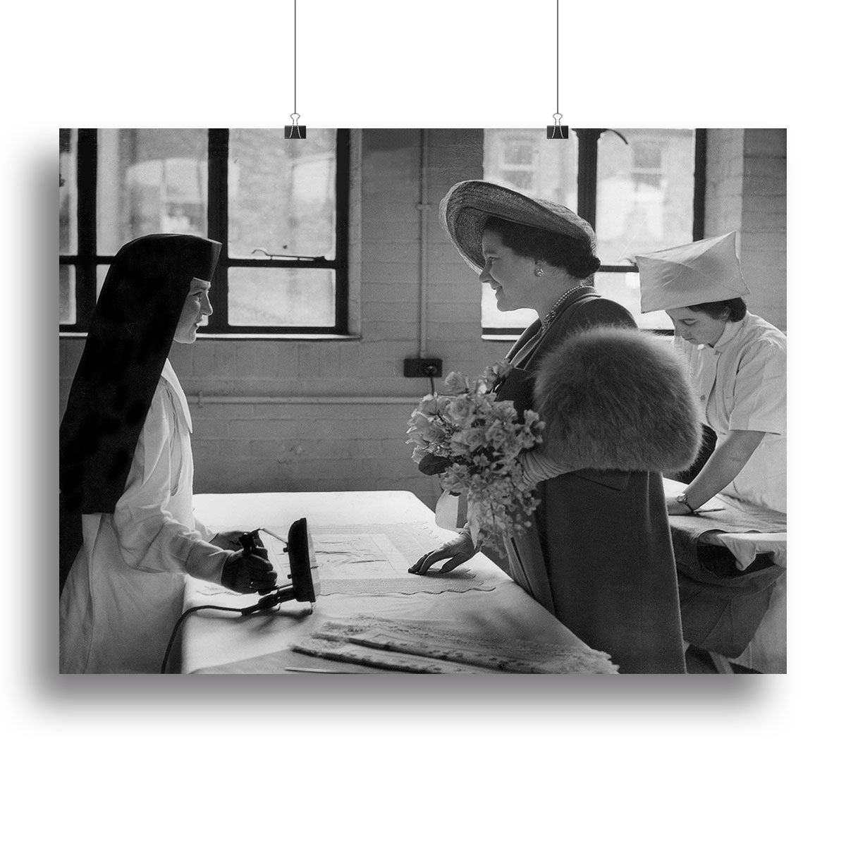 The Queen Mother at a training college Canvas Print or Poster - Canvas Art Rocks - 2