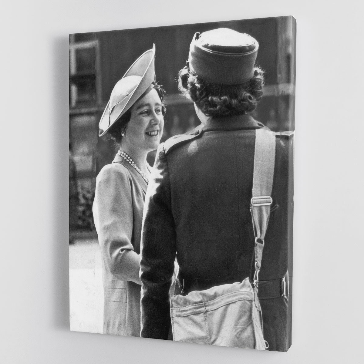 The Queen Mother inspecting WW2 service members Canvas Print or Poster - Canvas Art Rocks - 1