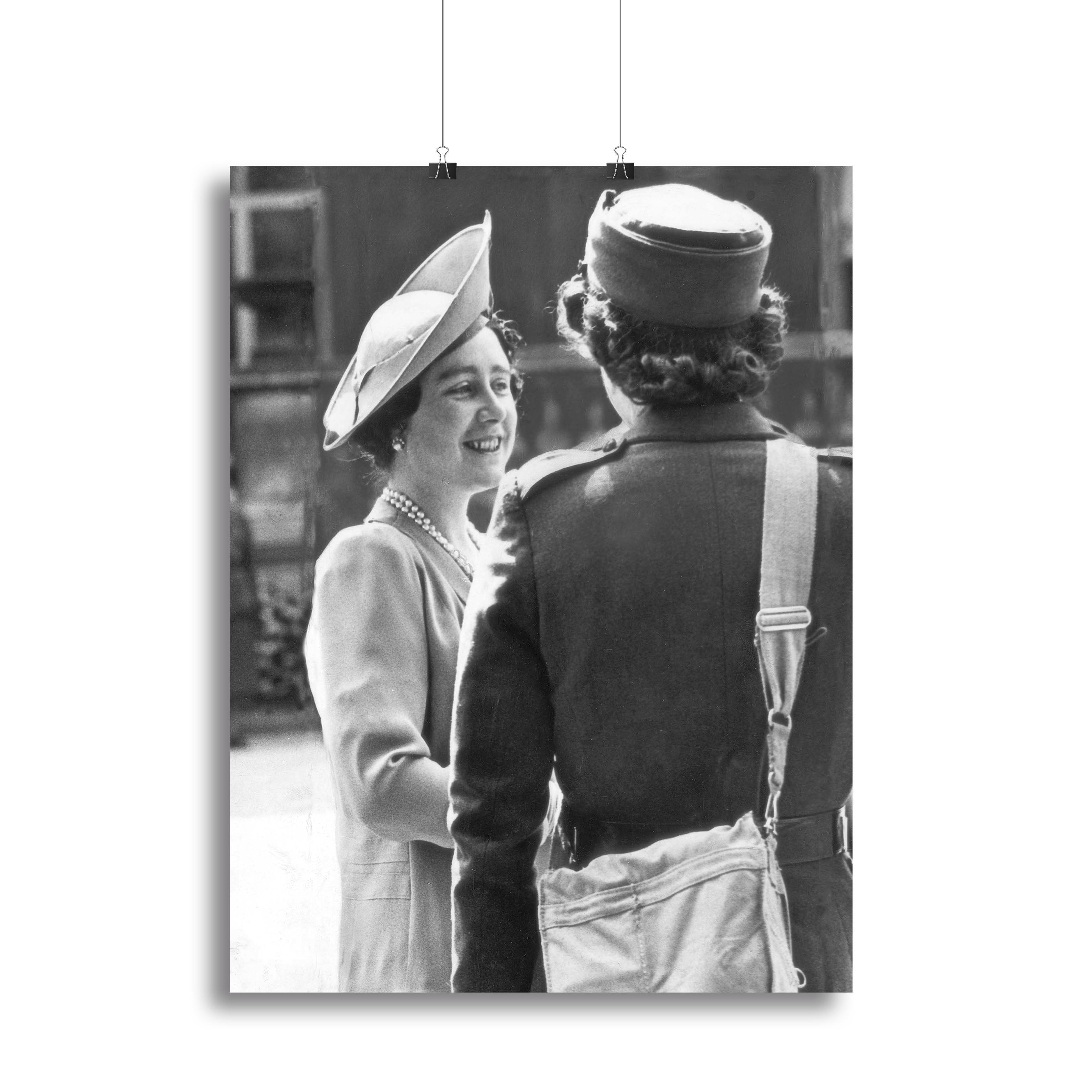 The Queen Mother inspecting WW2 service members Canvas Print or Poster - Canvas Art Rocks - 2