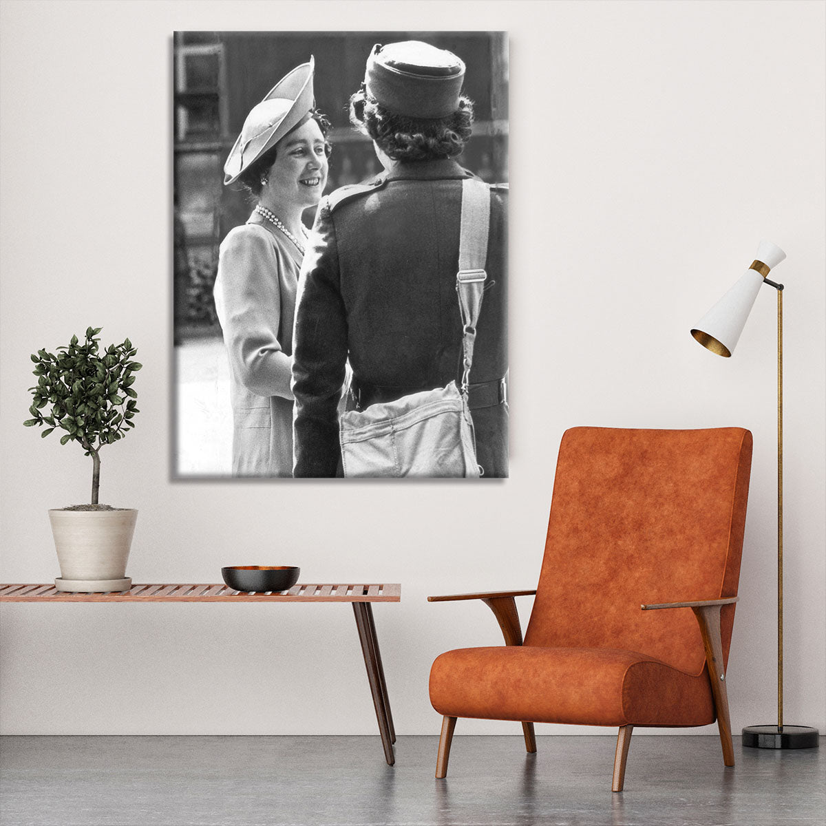 The Queen Mother inspecting WW2 service members Canvas Print or Poster - Canvas Art Rocks - 6