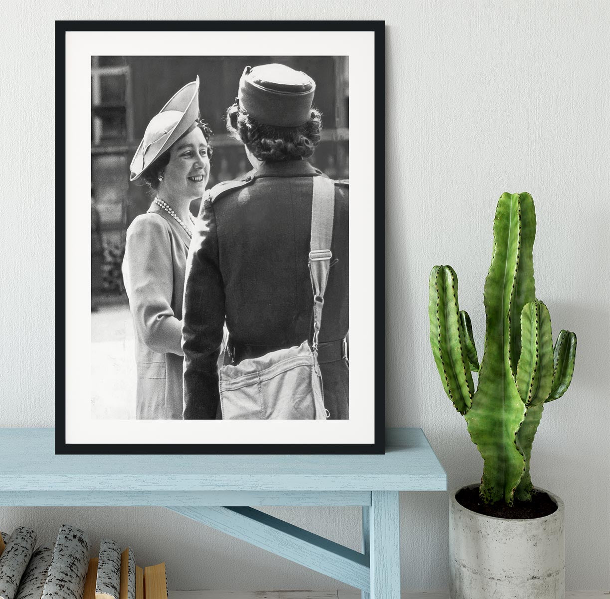 The Queen Mother inspecting WW2 service members Framed Print - Canvas Art Rocks - 1